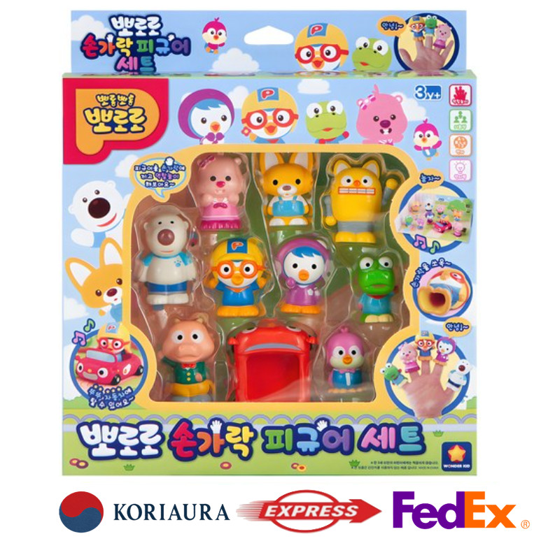 Official Pororo and Friends Finger Figure 10 Character Puppet Kids Toy Set NEW