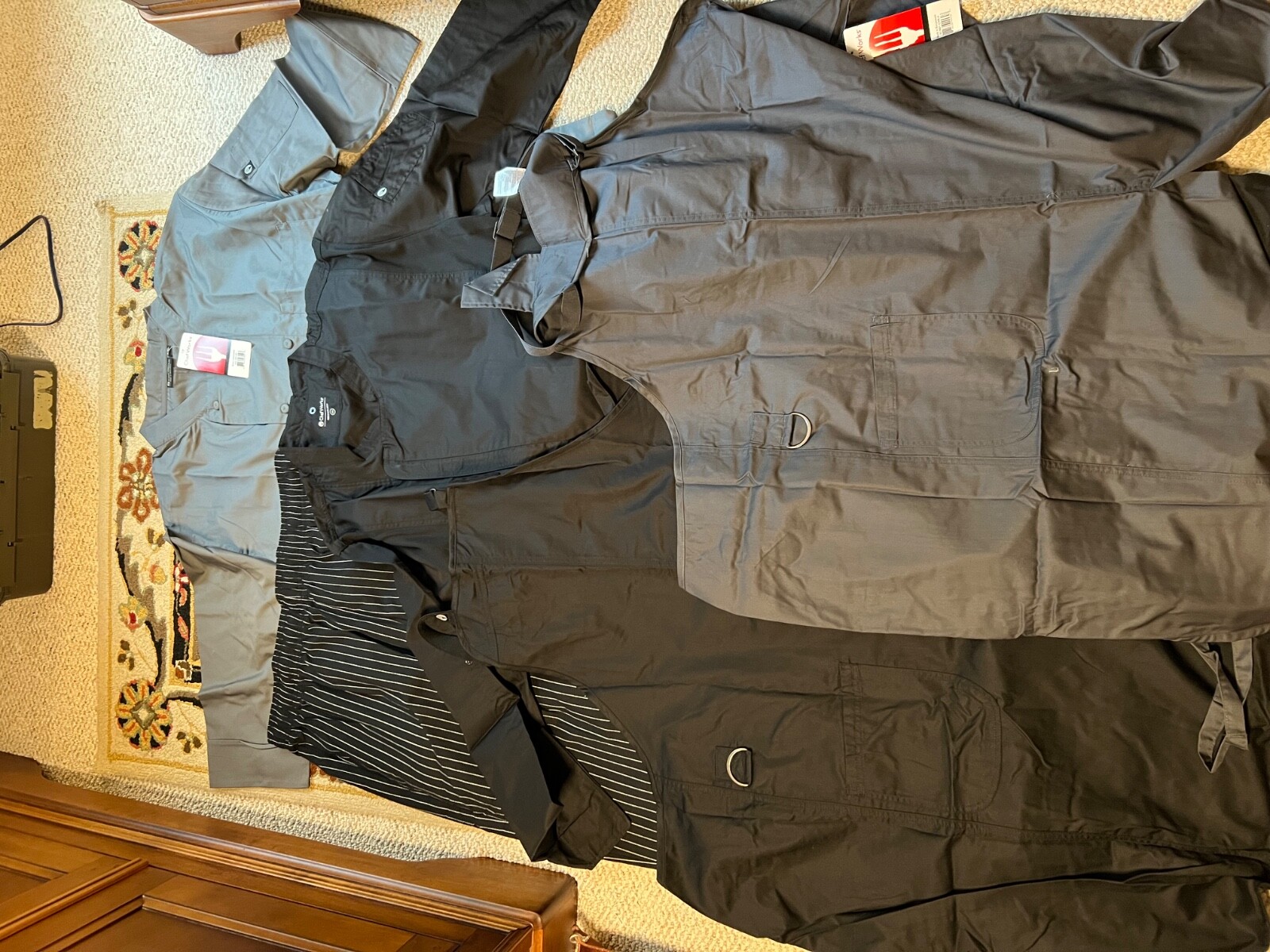 Chef Works lot of 5 chef jackets pants aprons new kitchen uniforms