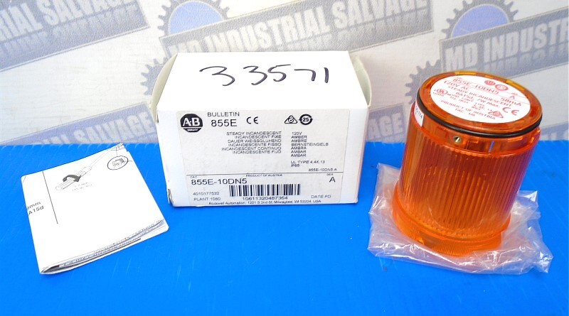 ALLEN-BRADLEY - 855E-10DN5 - 50mm AMBER STACK LIGHT MODULE -120V - (NEW in BOX)