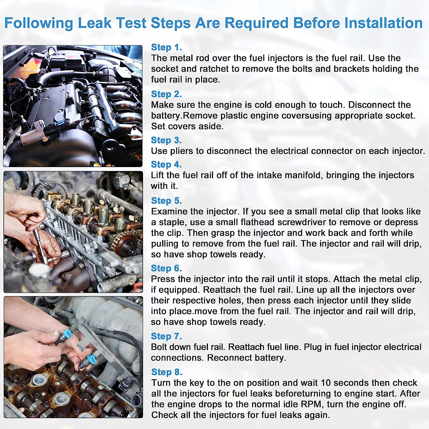 8pcs Flow Matched Bosch Fuel Injectors 0280150943 for Ford 4.6 5.0 5.4 5.8L