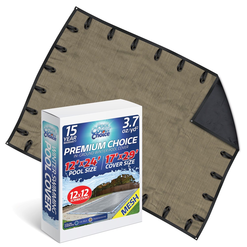 PoolCoverChoice Winter Swimming Pool Cover for 12 ft x 24 ft Rectangular Pool