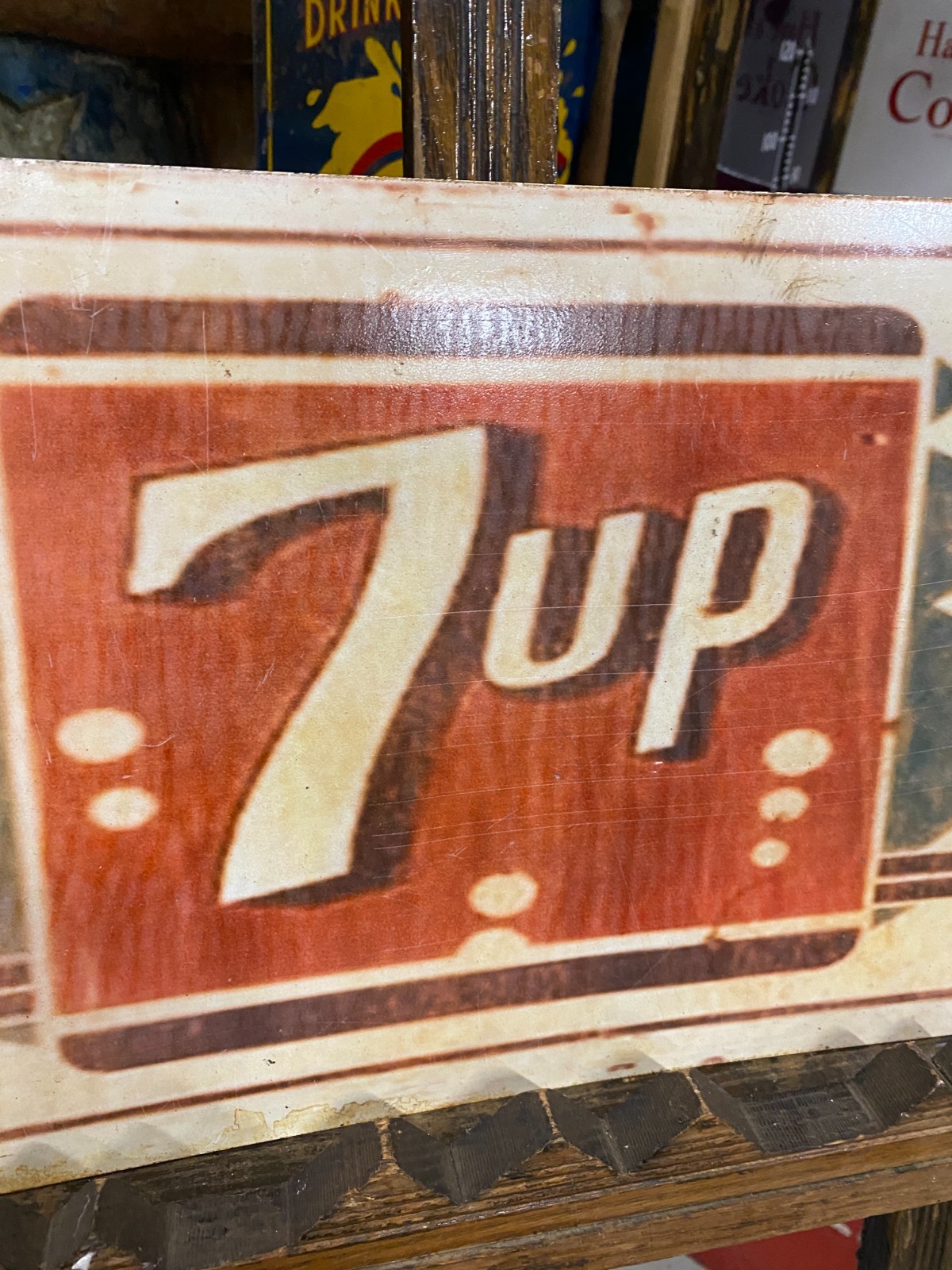 7UP SODA COLA Metal Sign 29 1/2" x 11" GAS OIL