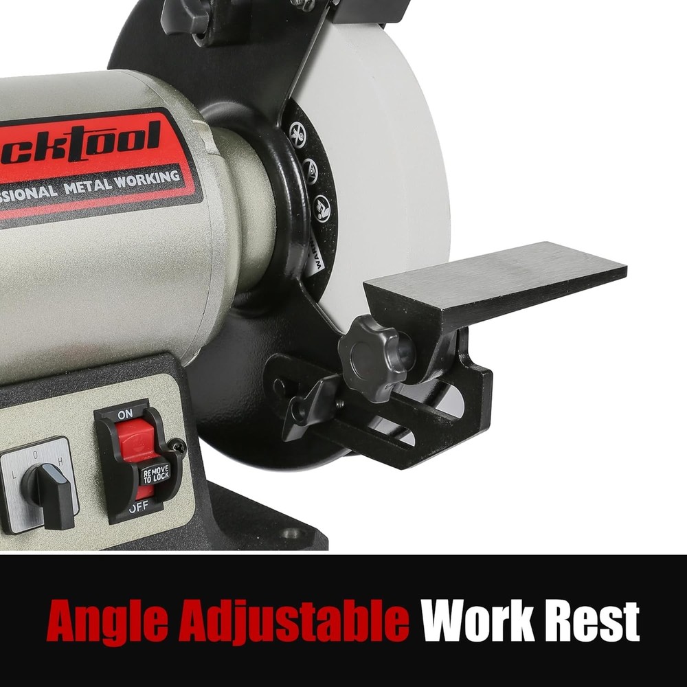 8 inch Dual Speed Bench Grinder & Buffer, Professional Low High Speed Bench