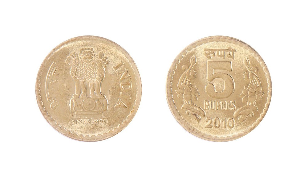 India 5 Rupees, 2010, KM #373, Mint