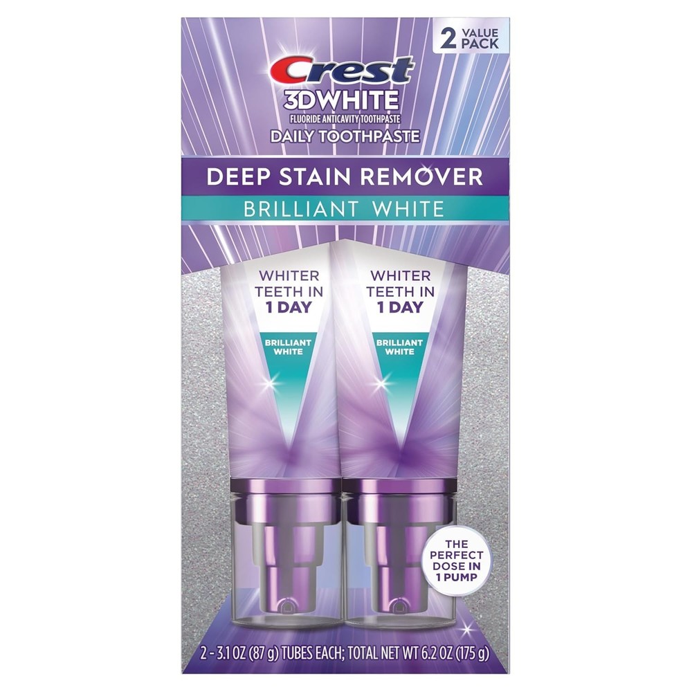 Crest 3D White Brilliance Toothpaste, 3.1oz, 2 Pack