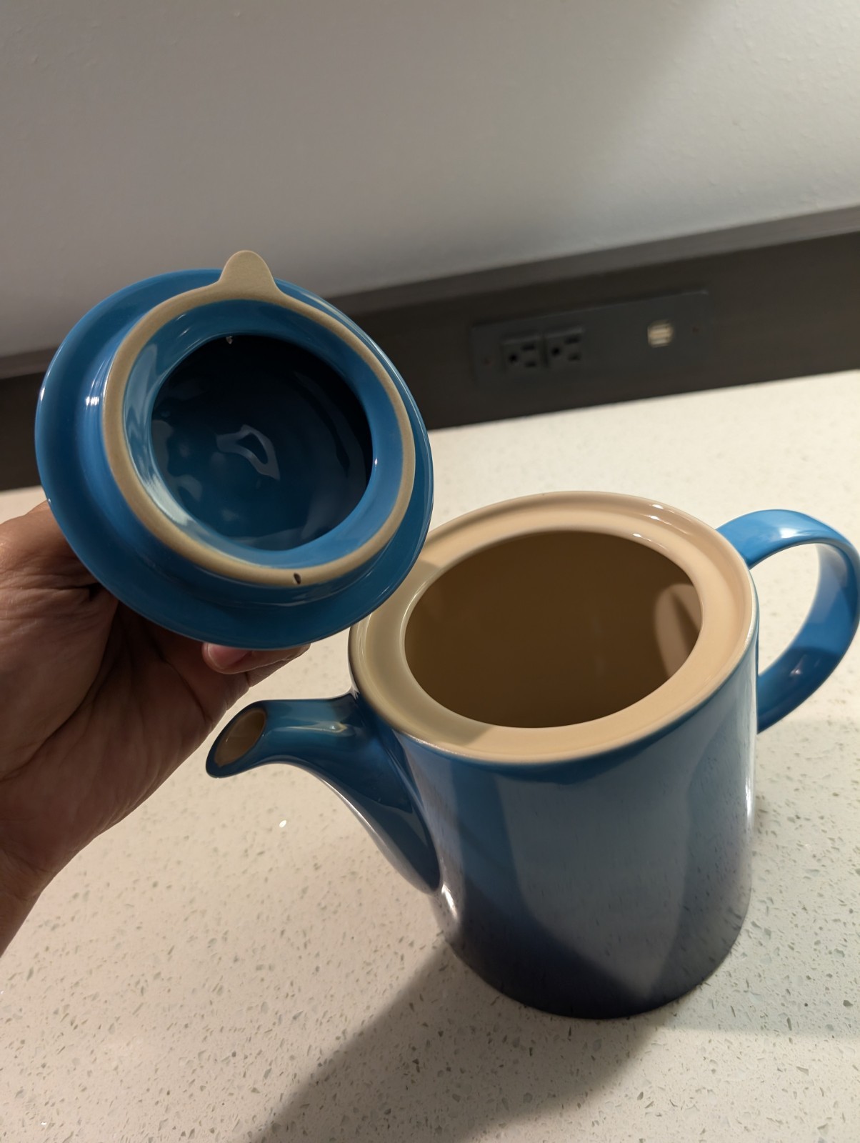 Le Creuset Grand Teapot 1.3 L Azure Blue Blueberry Stoneware NEW