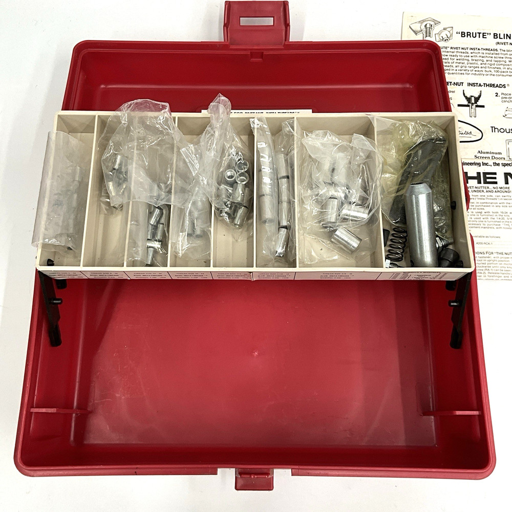 Creative Engineering The Nutter Rivet Nut Gun Tool Set w/ Extras & Case UNTESTED