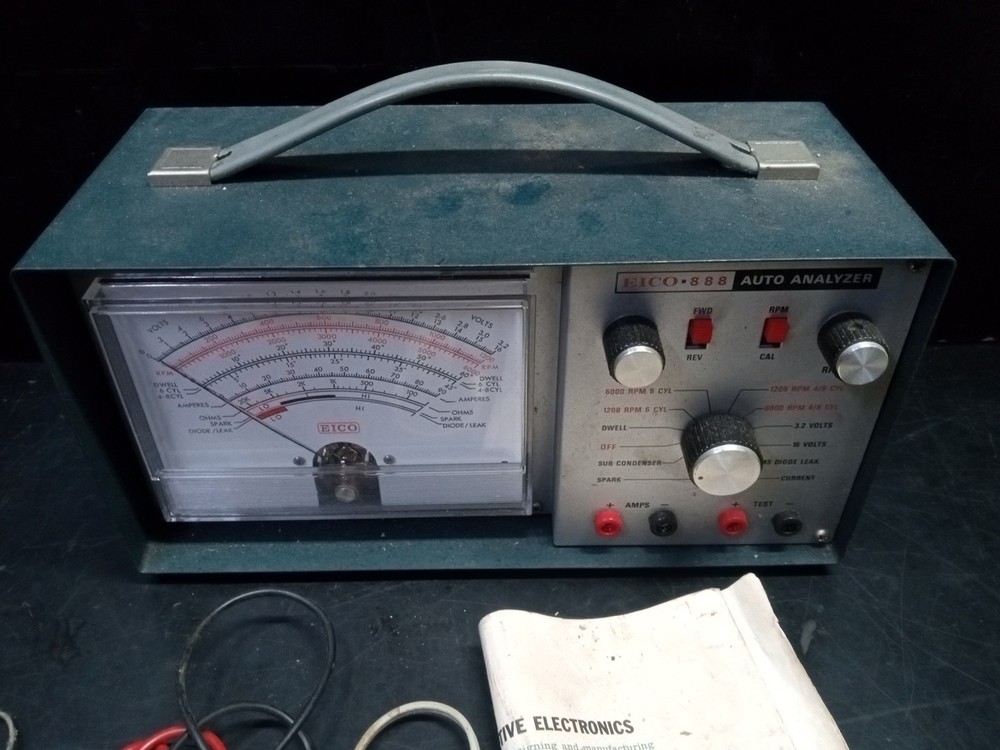 EICO Model 888 Vintage Auto Analyzer Universal Engine Analyzer Meter With Leads