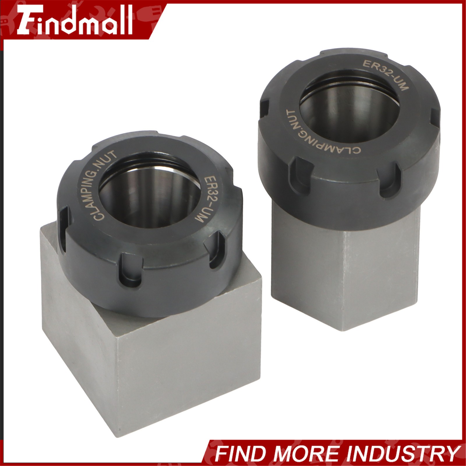 Findmall ER32 Collet Block Spring Hex & Square Chuck Holder For CNC Machine