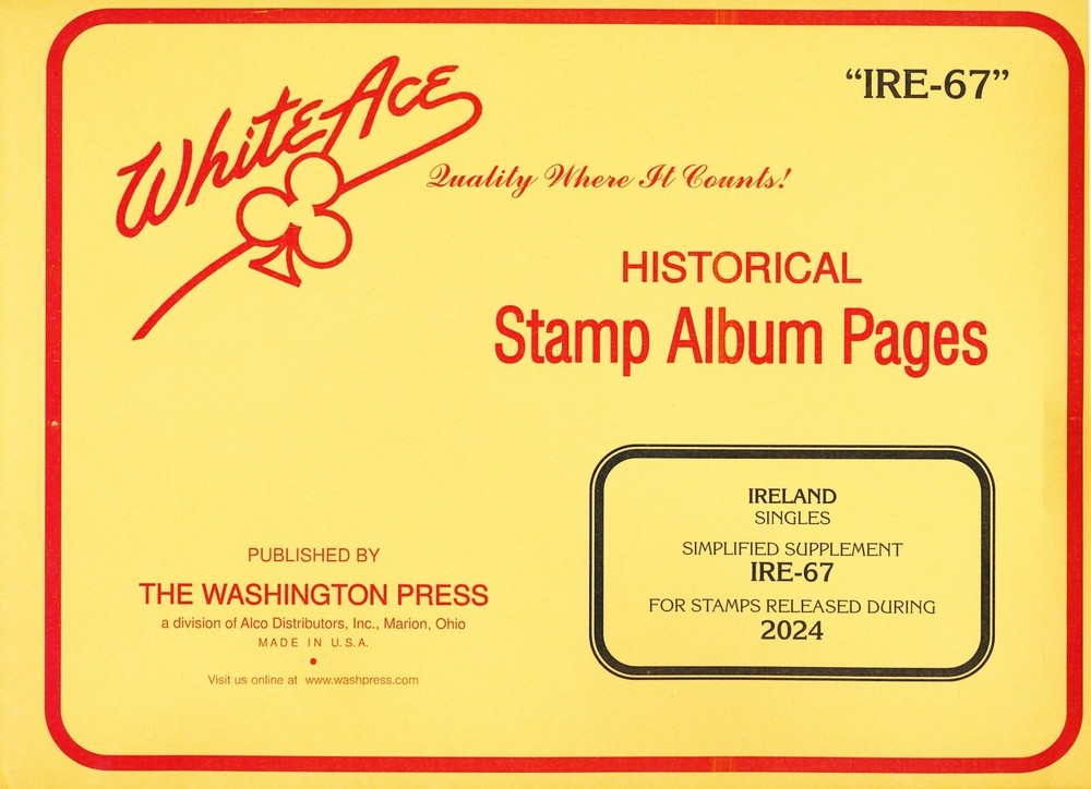 WHITE ACE 2024 Ireland Singles Simplified Stamp Album Supplement IRE-67