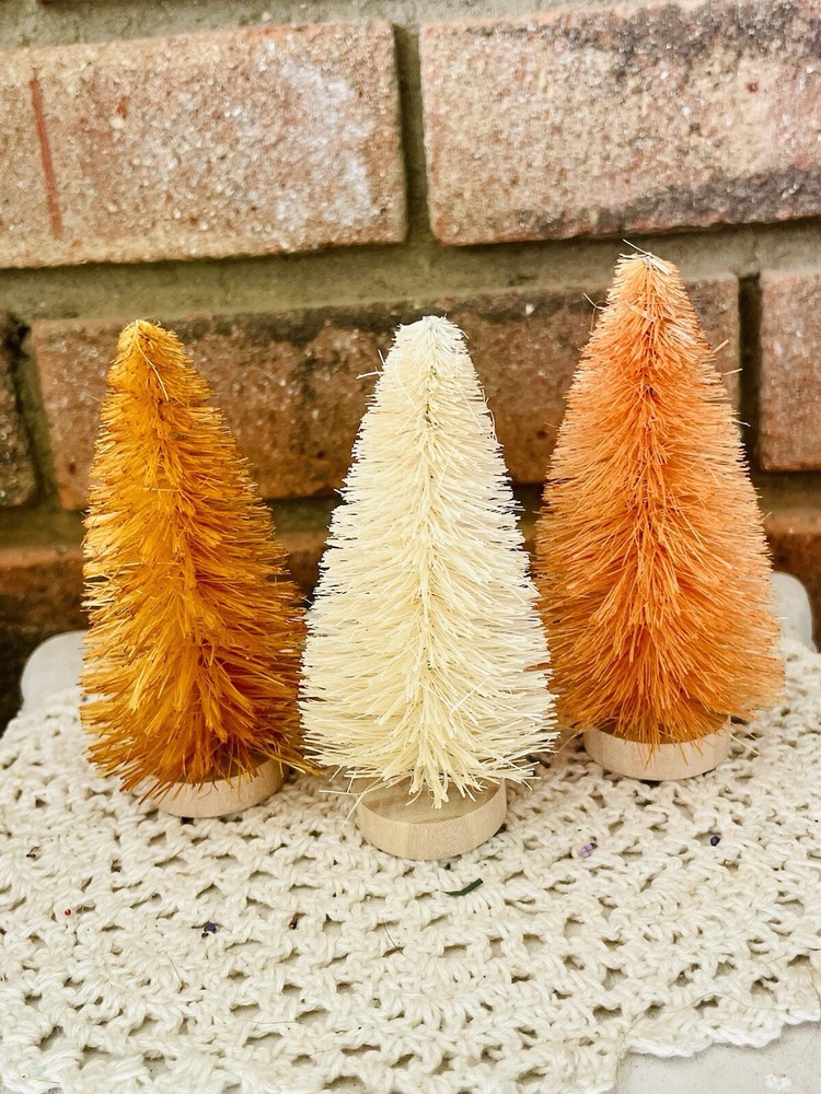 Multicolored Bottle Brush Fall Tree Set