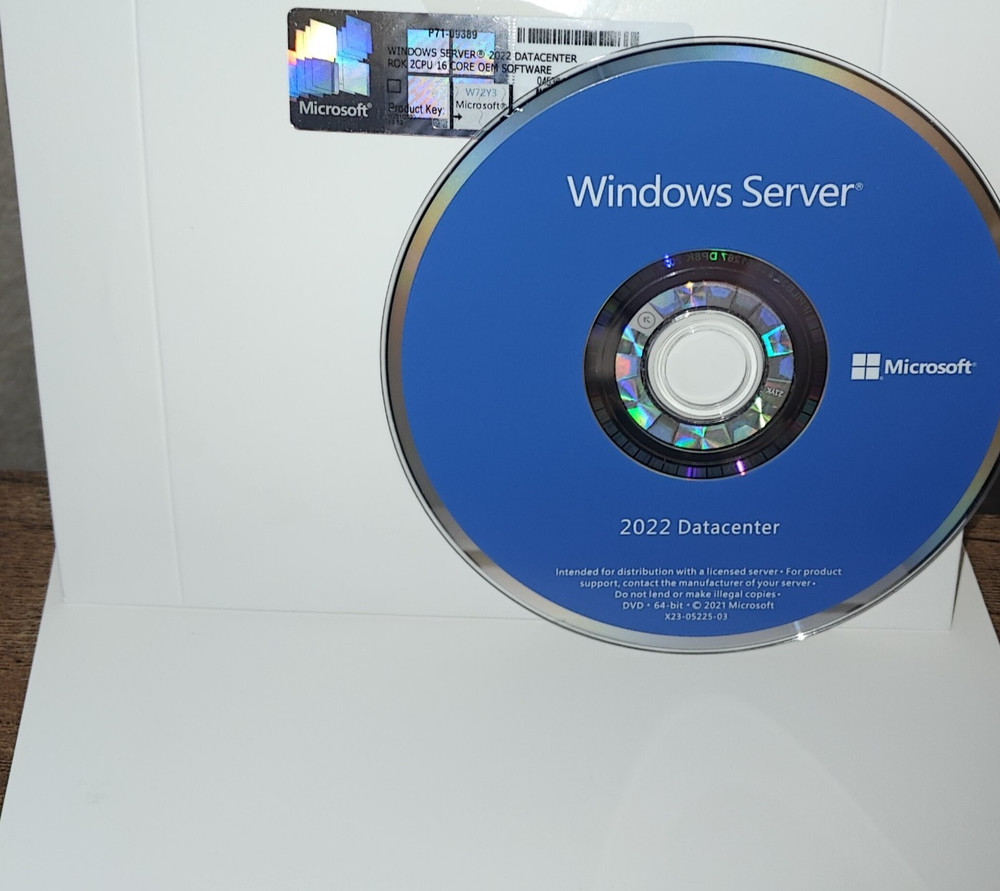 Windows Server 2022 Datacenter Edition - 16 Core License w/ 50 Reg & RDS CALs