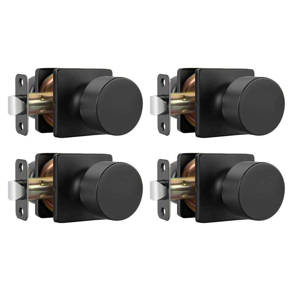 Goldenwarm Matte Black Closet Door Knobs, Passage Door Knobs Interior Hallway...