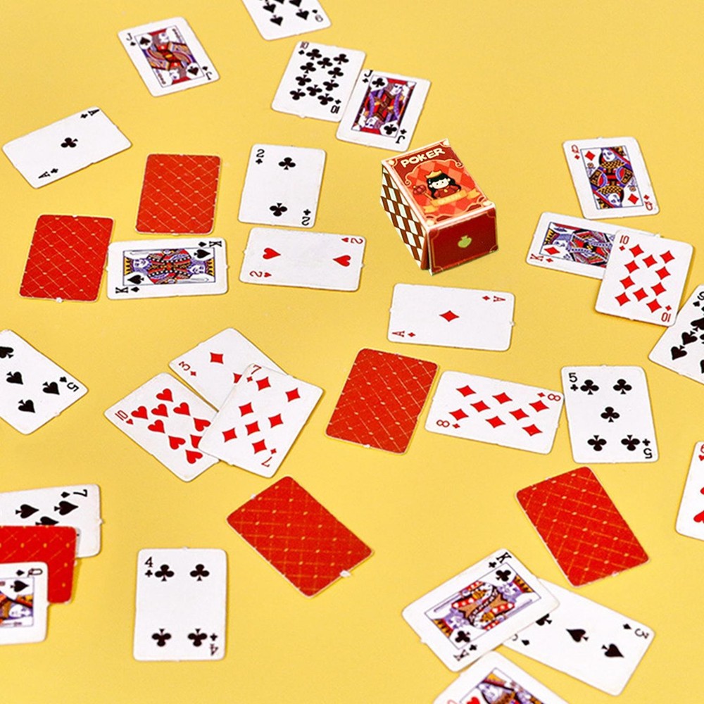 Playing Cards Finger-Sized Desk Board Game 54 Sheets Interactive Play