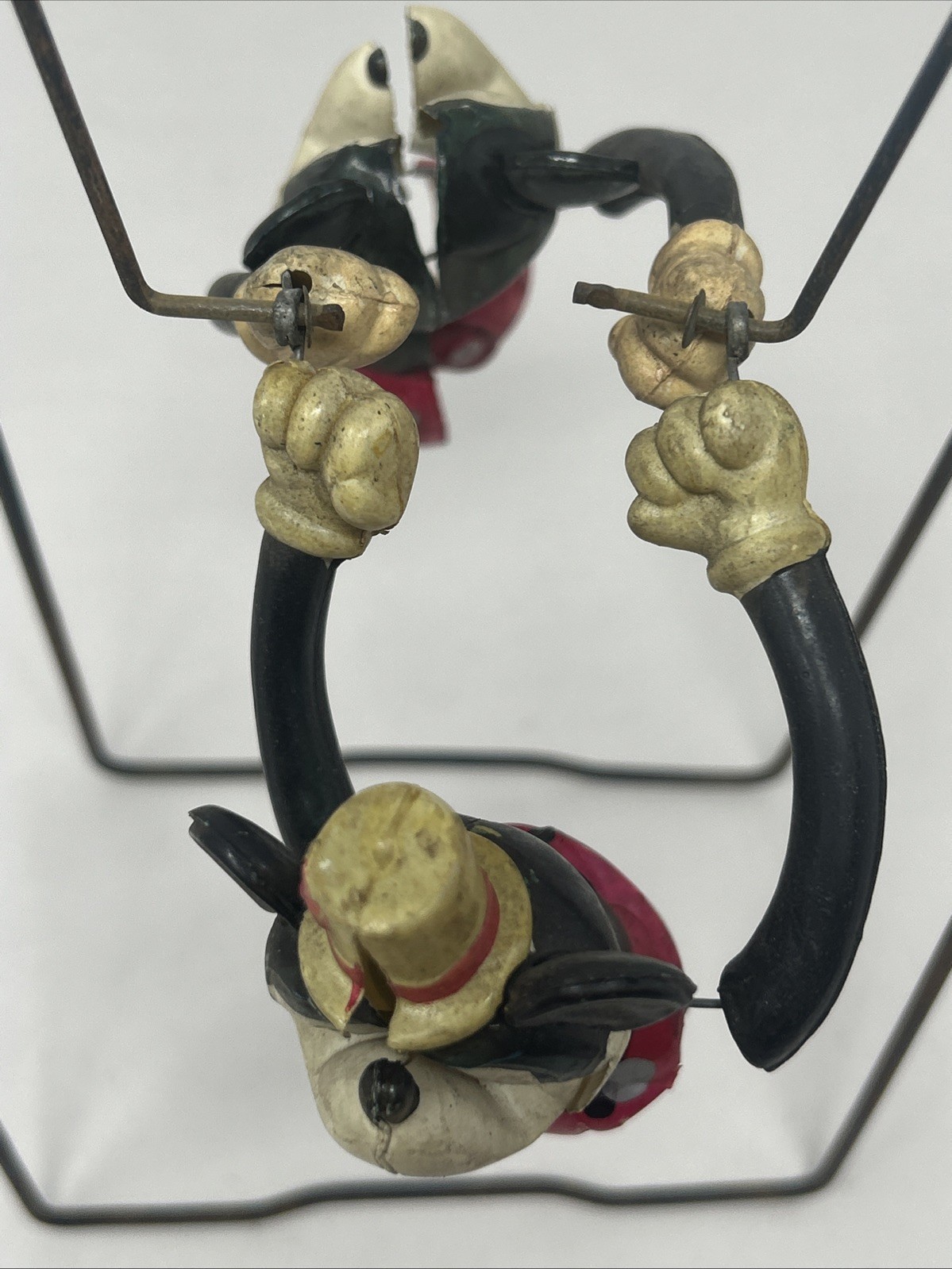 Celluloid Mickey & Minnie Mouse Acrobats Wind Up Toy Vintage Rare Read 1930s