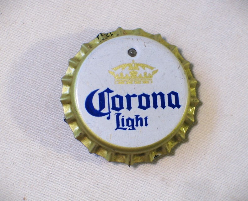 Vintage Advertising Corona Light  Bottle Cap Light Pin Back
