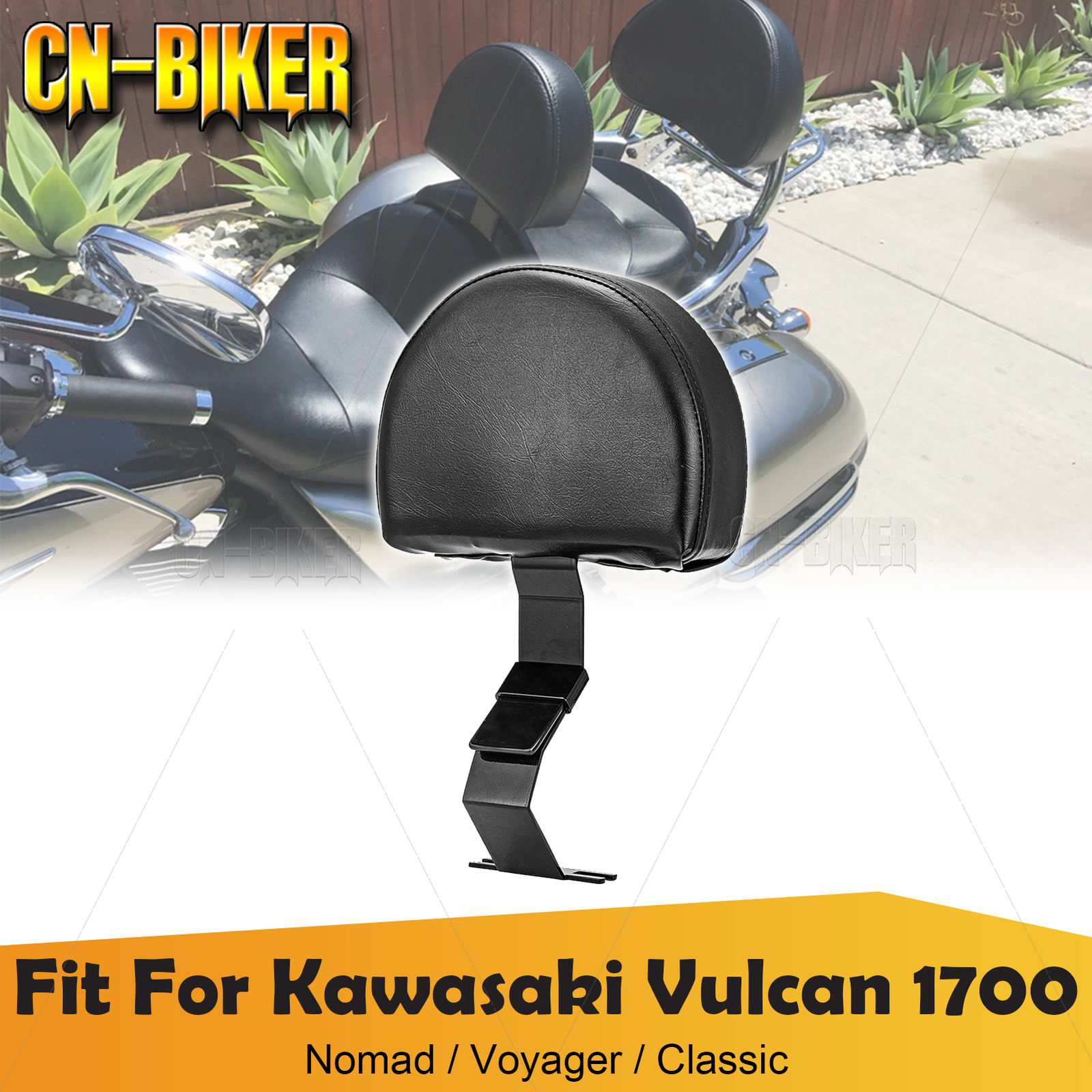 Detachable Driver Backrest Kit For 2009-2024 Kawasaki Vulcan 1700 Nomad/Voyager