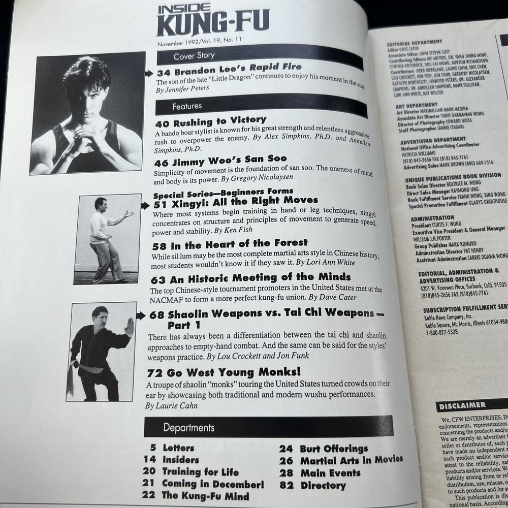 Inside Kung-Fu Magazine November, 1992