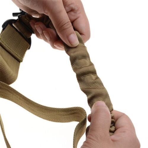 Tactical One Single Point Sling Adjustable Bungee Rifle Gun Slings Strap System