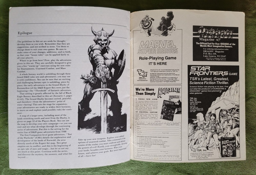 third edition "Mentzer Basic" Dungeon Masters Companion: Book Two, TSR 1984 Good