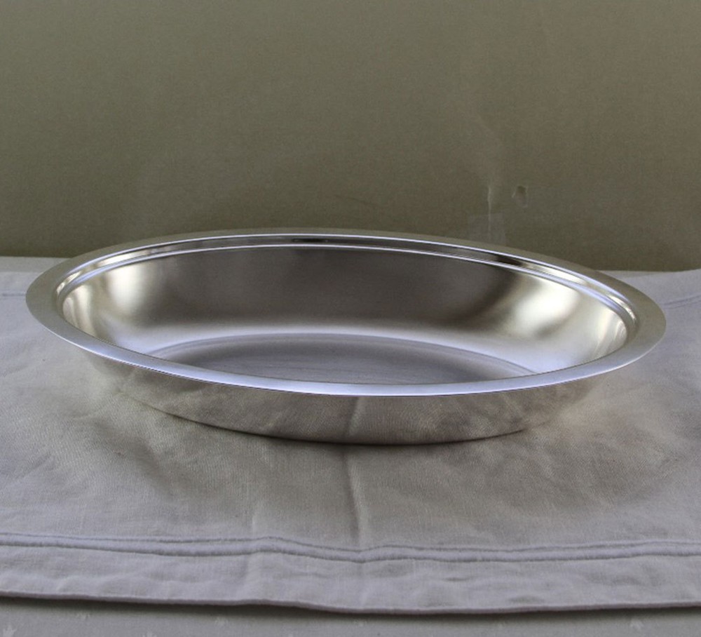 Silver Oval  Dish Plain Raw Edge