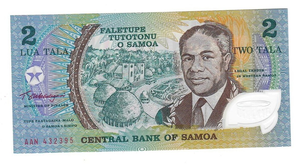 WESTERN SAMOA 2 LUA TALA P-31 1990 COMMEMORATIVE POLYMER UNC