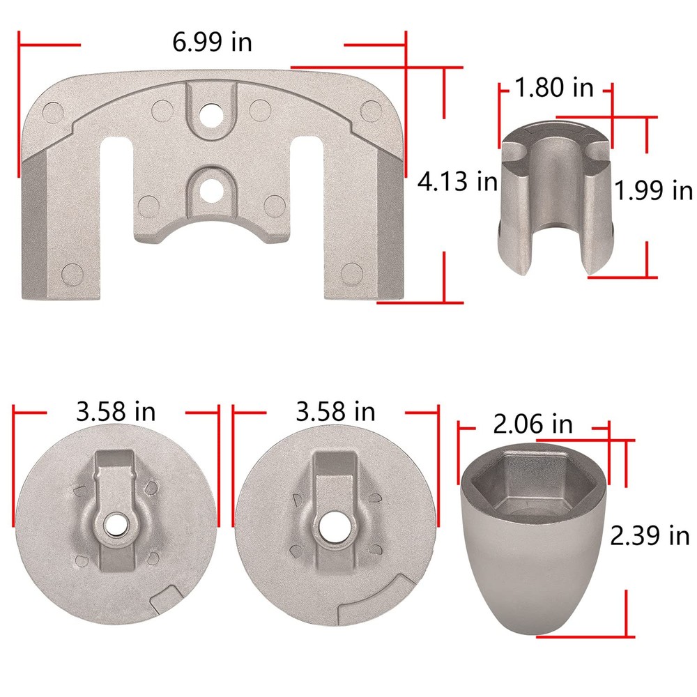 Complete Aluminum Anode Kit Compatible with 2004+ Mercruiser Bravo 3 III