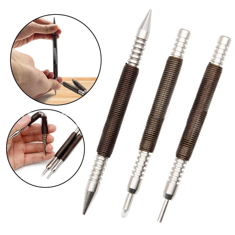 Effective Spring Loaded Woodworking Tool Set with Center Pin Punch 3PCS