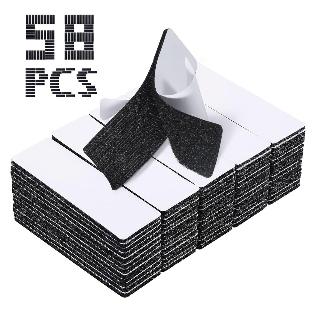 Hook and Loop Strips with Adhesive 1x4IN 58 Pairs/116 Strips,Hook and Loop Bu...