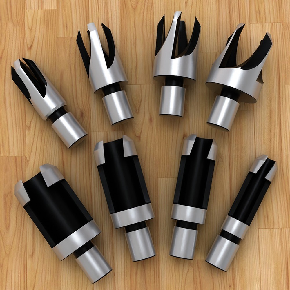 High Performance Round Handle Dowel Drill Bits 8Pcs Set for Woodworking