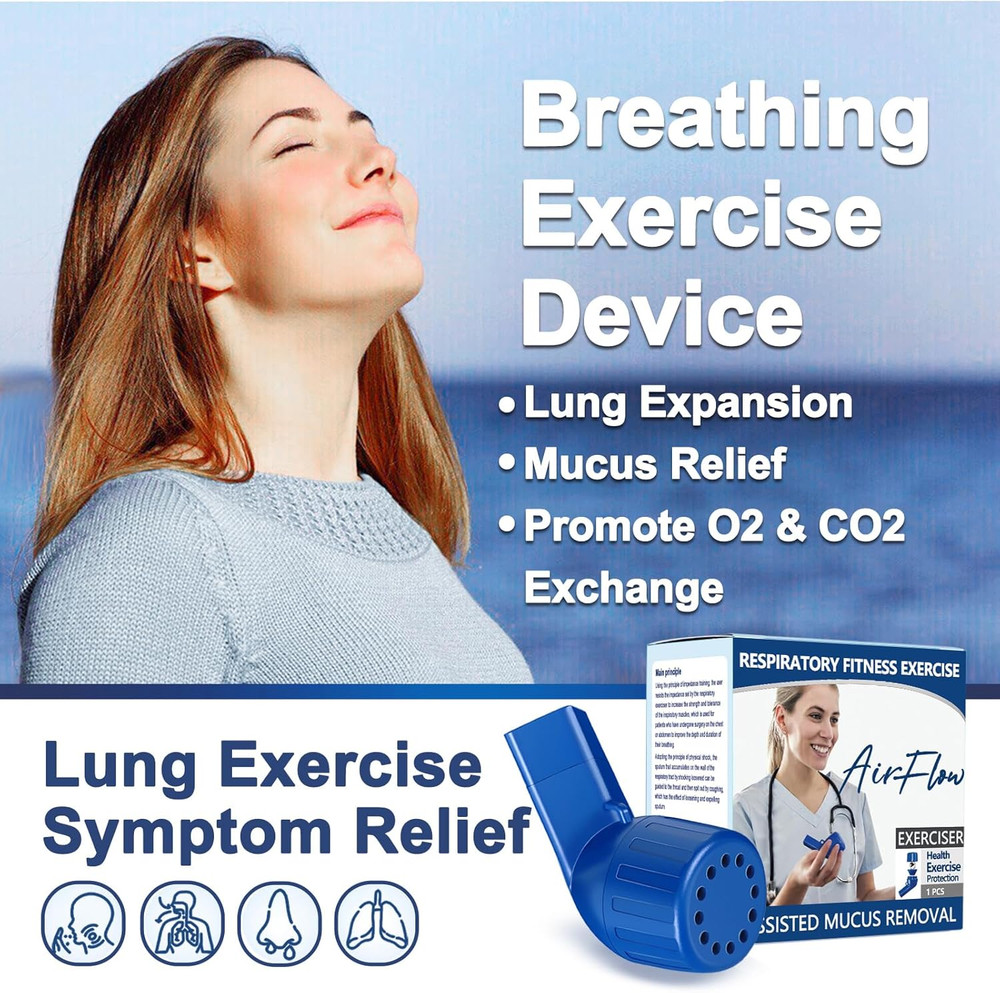 Flutter Valve, Breathing Exercise Device for Lungs, Natural Clearance, Breathing