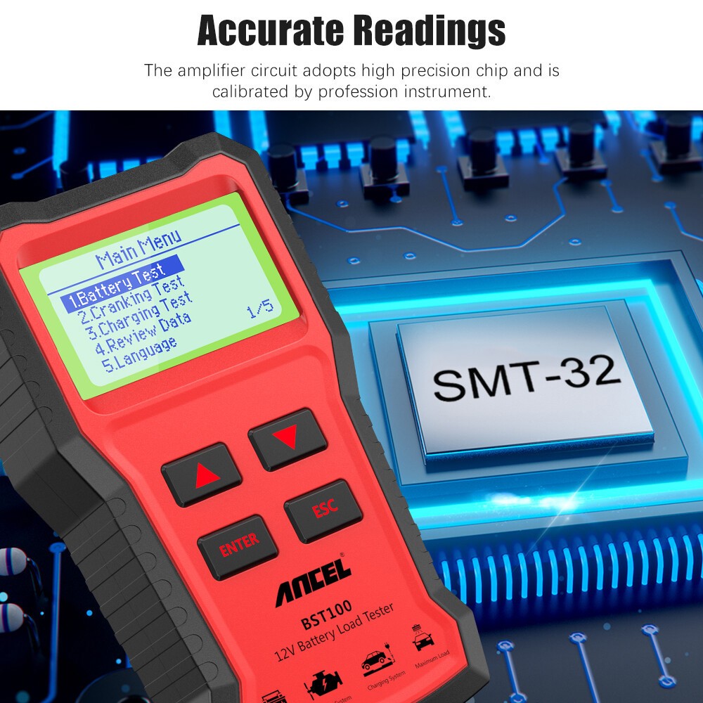 ANCEL BST100 12V Auto Battery Load Tester Analyzer Cranking Charging Test Tool
