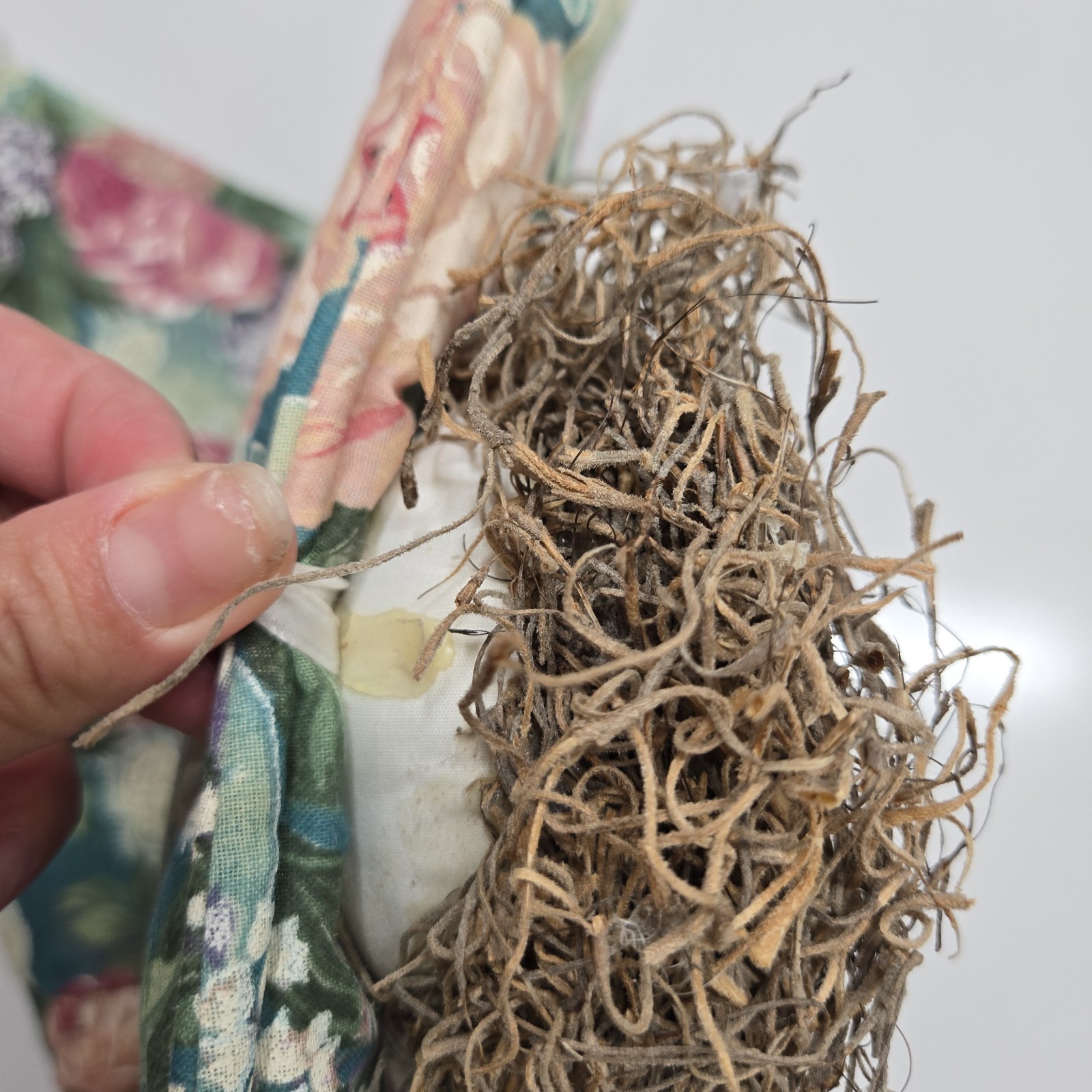 Vtg Hand Made Hanging Holy Angels Fabric Angel Floral Lace Fabric Christmas