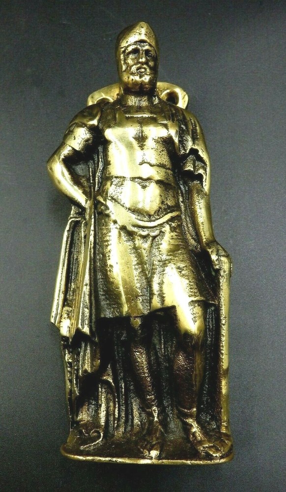 VINTAGE SOLID BRASS GLADIATOR WARRIOR KNIGHT DOOR KNOCKER