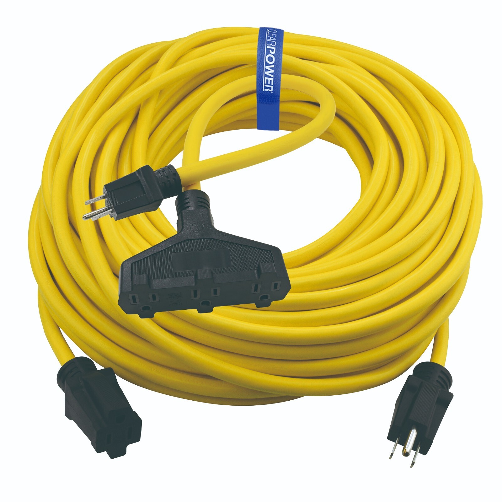 CP 100 ft 12/3 SJTW Heavy Duty Extension Cord & 2 ft 3-Outlet Adapter, CPCO90003