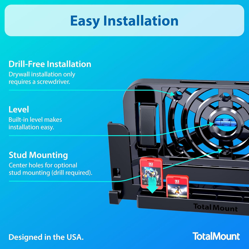 Wall Mount for Nintendo Switch 2 (Mounts Switch 2 by TV) – Switch 2 Black