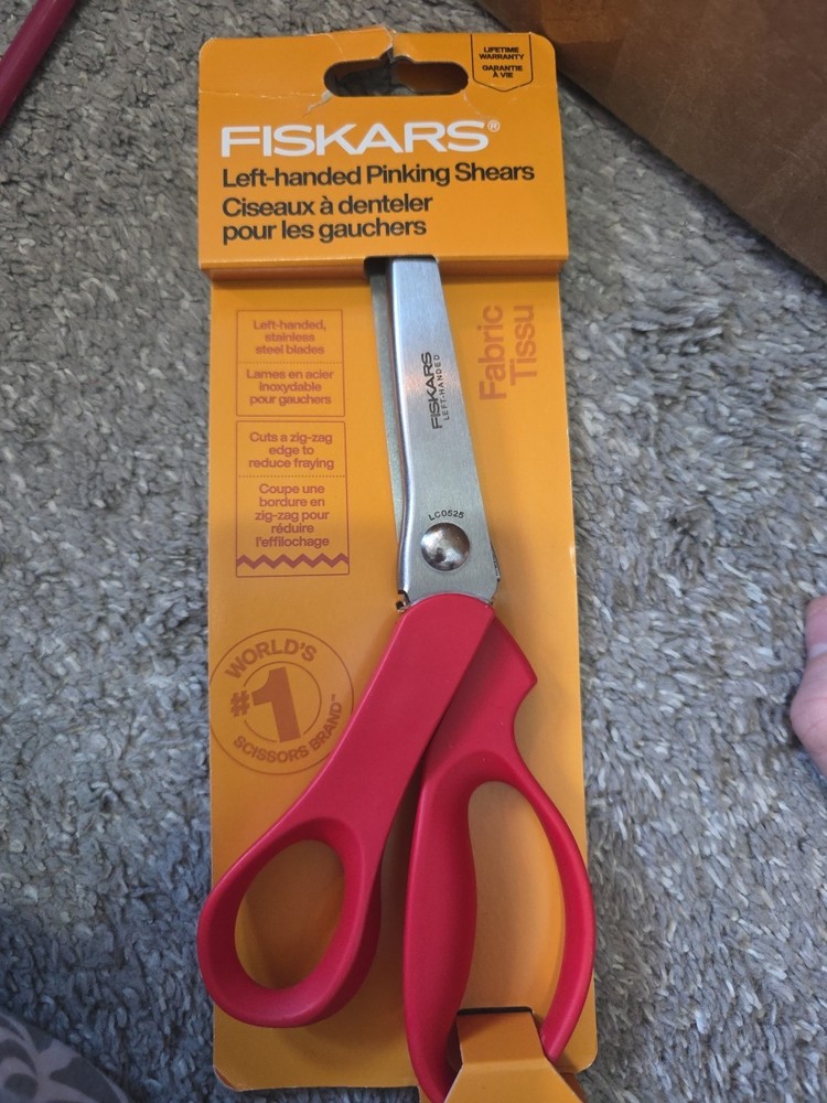 Fiskars 8” Premier Left-Handed Pinking Shears, Fabrics & More