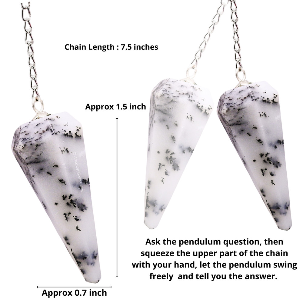 Dendrite Opal Dowsing Crystal Pendulum