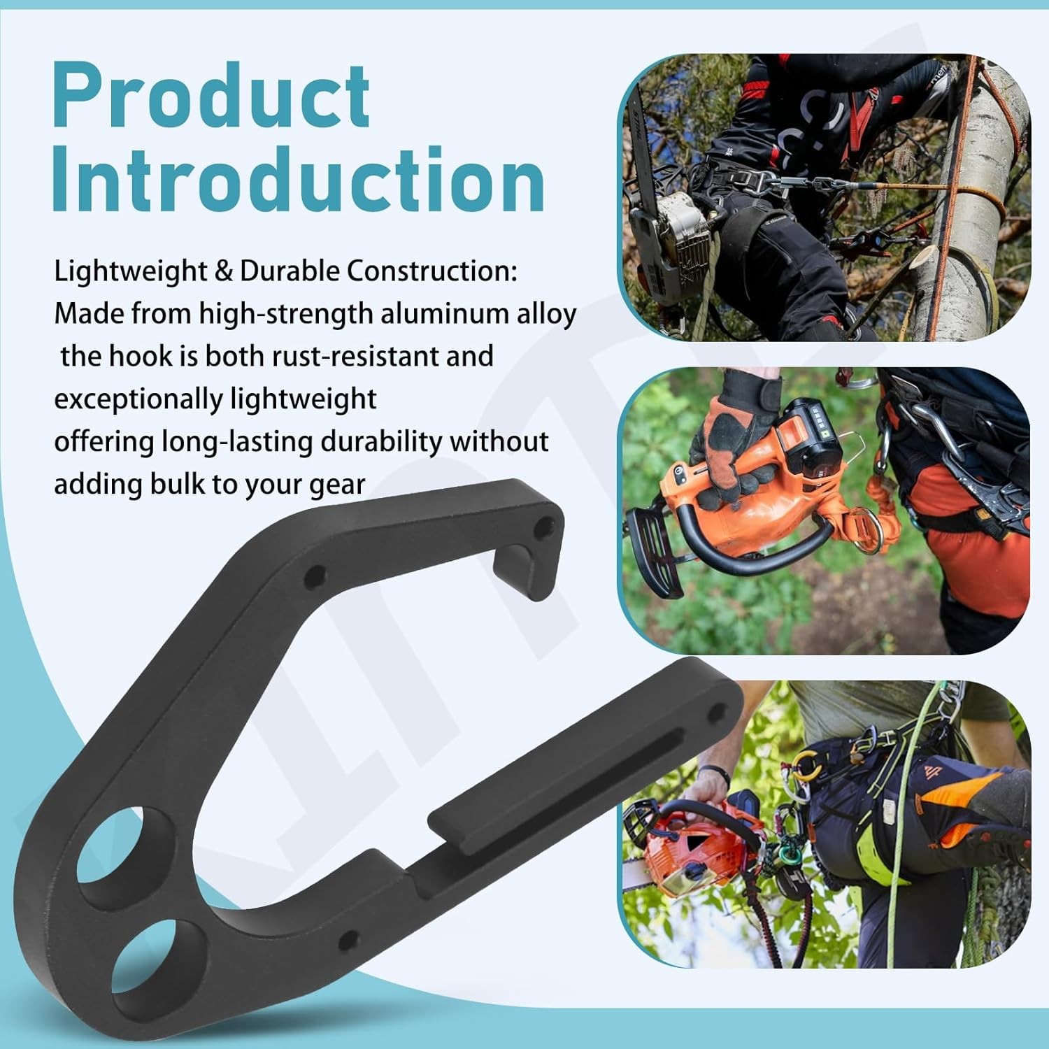 ALUMINUM TREE CLIMBING HOOK FOR SHEMBINER XL – ONE-HAND OPERATION W