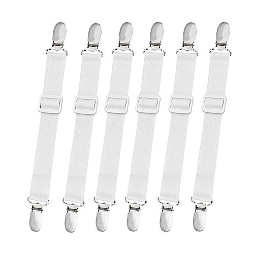 10 Pcs Adjustable Bed Sheet Straps Clips - Elastic Fitted Sheet Holders 14-47