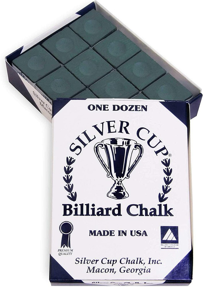 Silver Cup Billiard Chalk - One Dozen (Spruce)