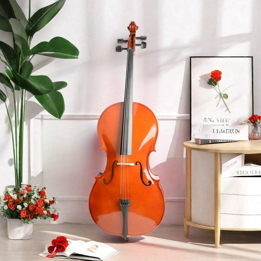 Natural Bright Surface 4/4 Full Size Acoustic Cello,Beginner Cello & Violoncello