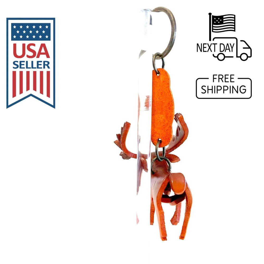Moose Handmade Leather Keyring