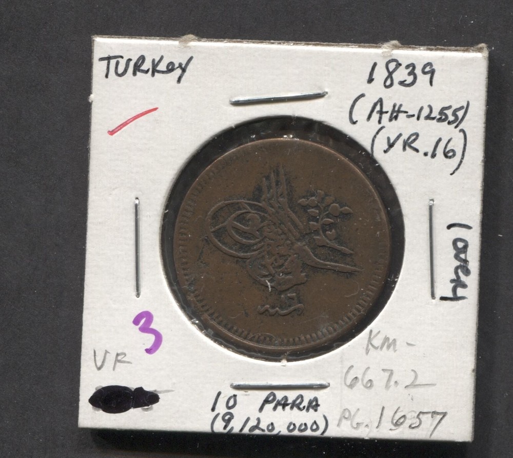 1839- Turkey-VF-10 Paras