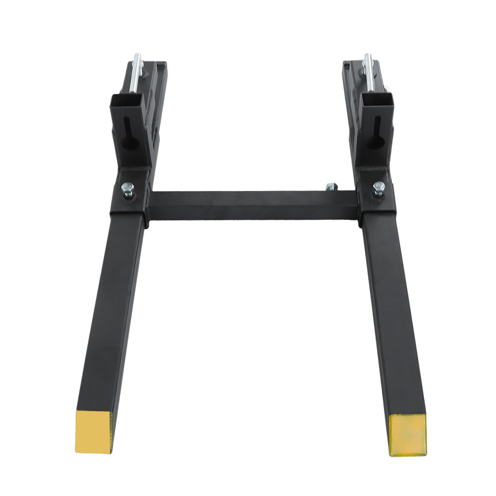 Tractor Bucket Forks 43" Clamp on Pallet Forks w/ Adjustable Stabilizer Bar