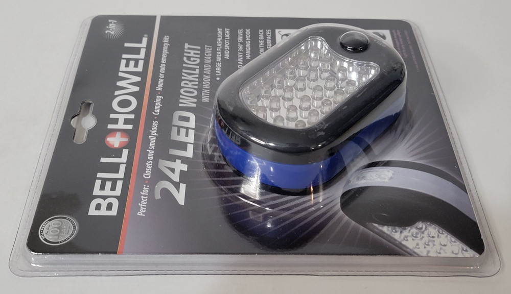 Bell Howell 24 LED Worklight Hook Magnet Flashlight & Spot Light NEW SEALED