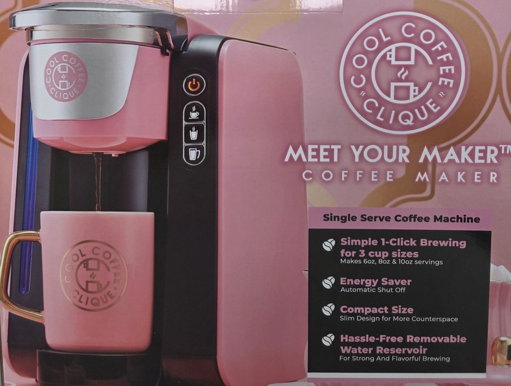 Cool Coffee Clique Stylish Coffee Maker Pink