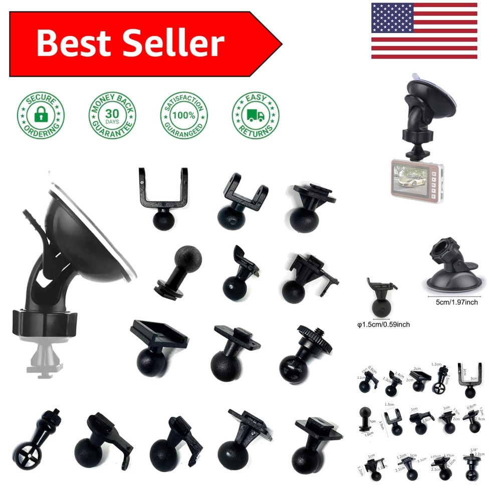 Versatile 360° Dash Cam Mount with 14 Removable Joints for Ultimate Flexibility