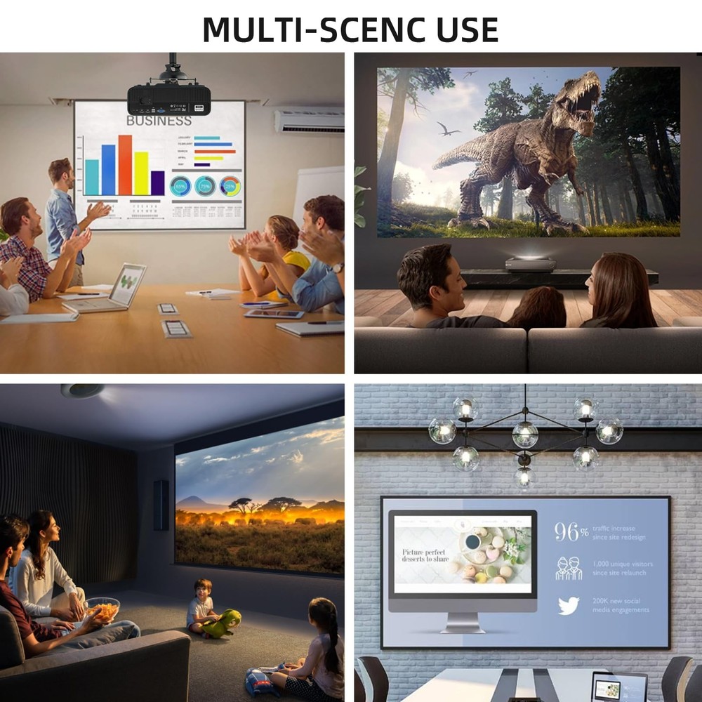 Pull Down Projector Screen Motorized 84 Inch 16:9 HD Electric Small Projector...