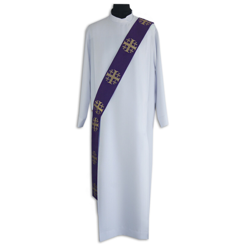 DEACON stole purple Jerusalem Crosses